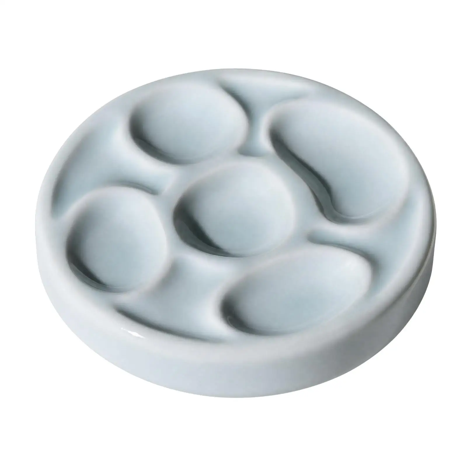 Ceramic Artist Paint Palette Easy to Clean Round Ceramic Paint Palette Glazed for Artists, Painters, Handwriting, Studio