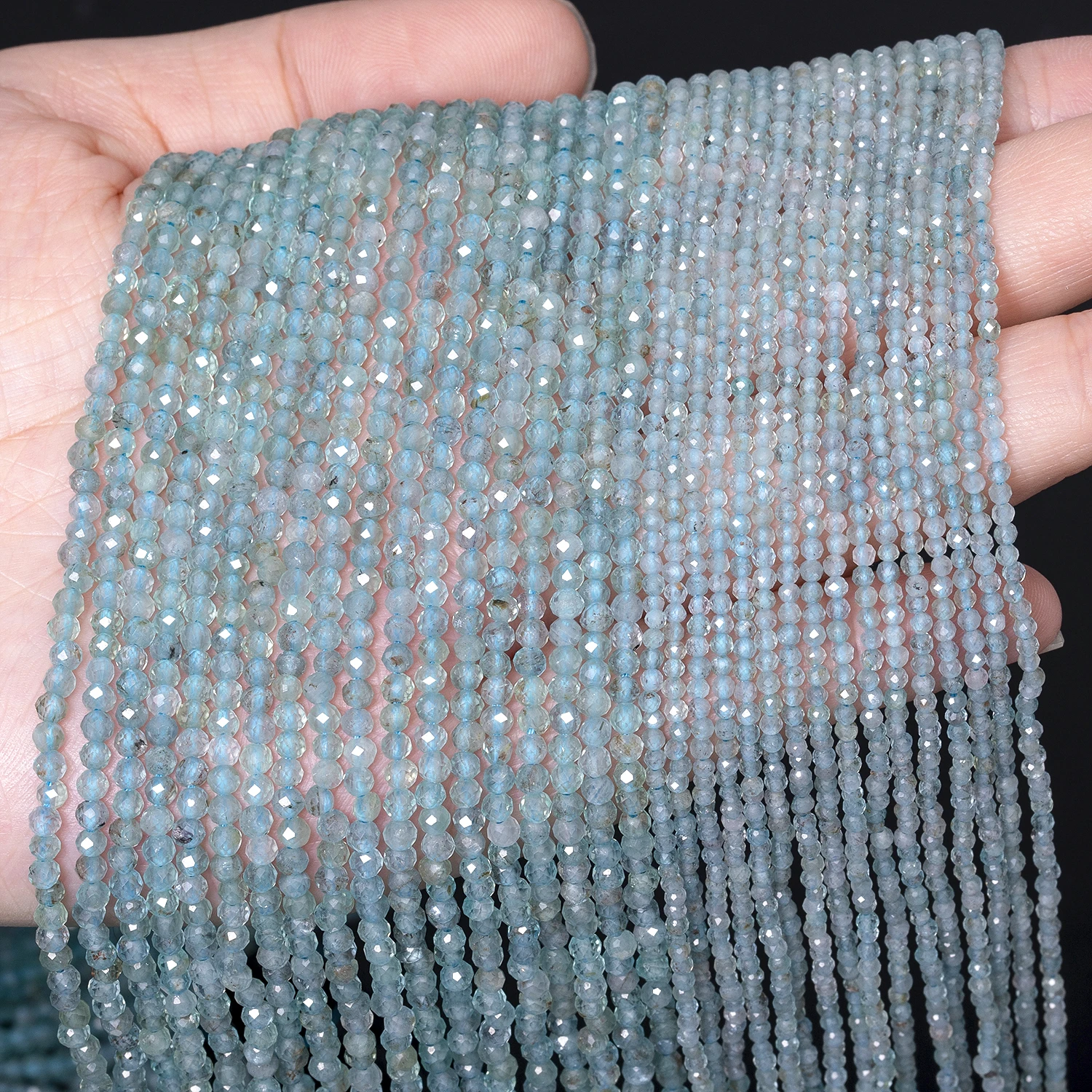 2/3/4mm Facettierte Naturstein Apatit Lapis Lazuli Turmalin Perlen Winzige Perlen Für Schmuck Machen DIY armbänder Zubehör 15''