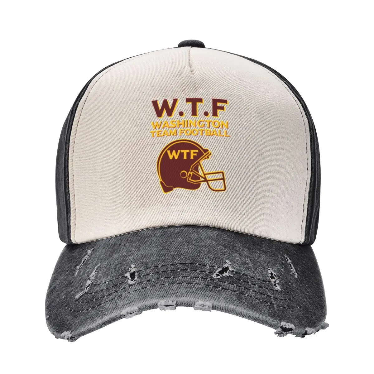 

Funny Washington Team Football WTF Helmet Logo Washington D.C Sports For Men and Women Design Classic Baseball Cap