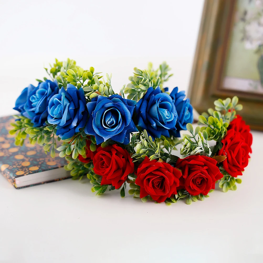 

Flower Headband Lightweight Comfortable Simulation Flowers Bridal Hair Hoop Wedding Party Masquerade Carnival Cosplay