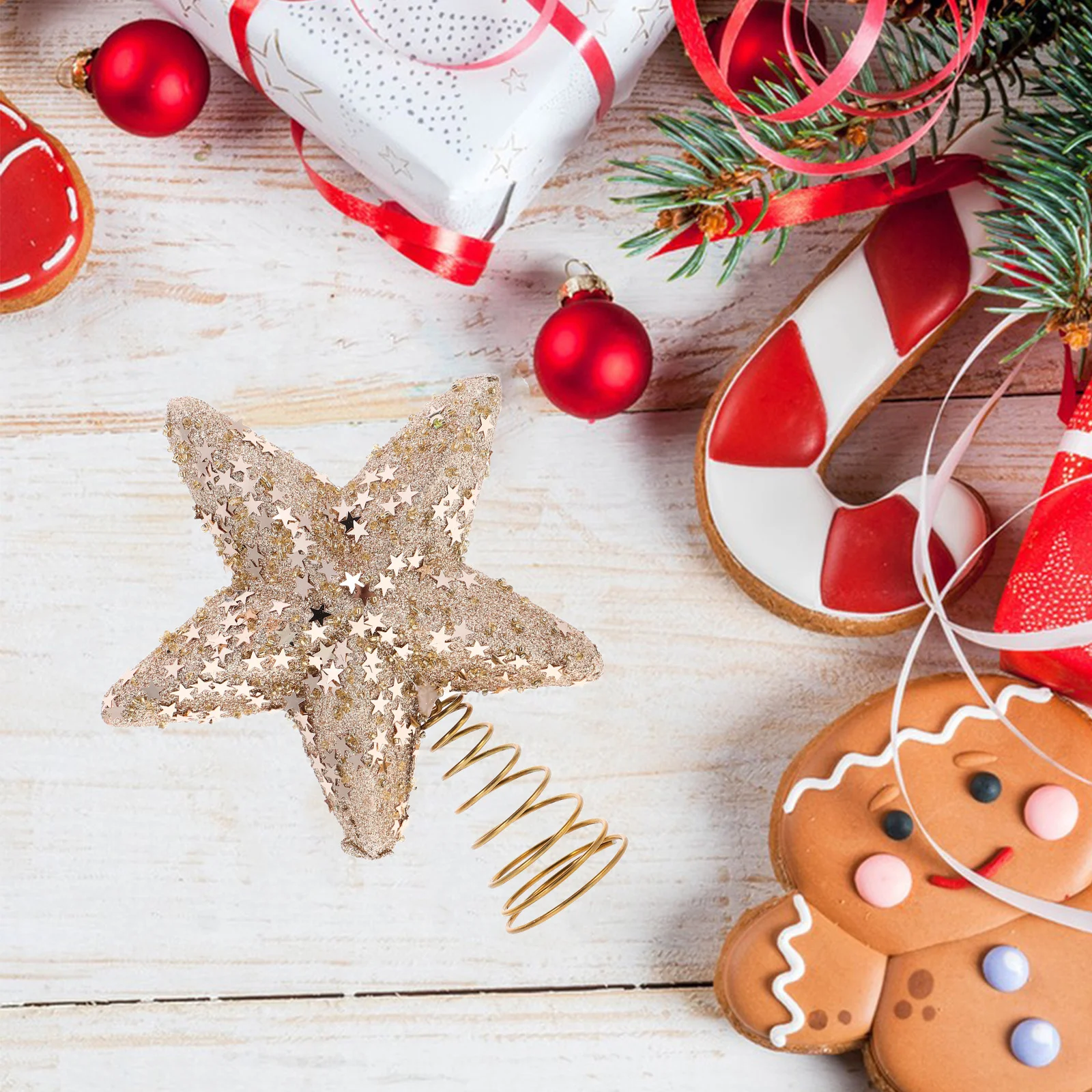 

Elegant Star Tree Topper for Christmas Decoration Shiny Foil Surface Perfect for Mall Holiday Displays Christmas Tree Star