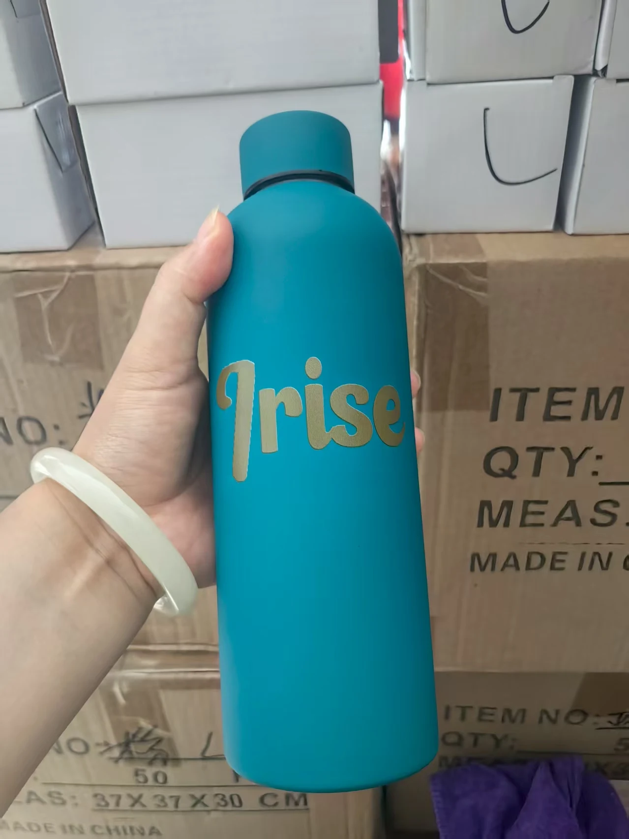 

Custom LOGO Image 500ml Small Mouth Rubber paint outdoor sports water bottle car portable thermos cup Brazilian water bottle