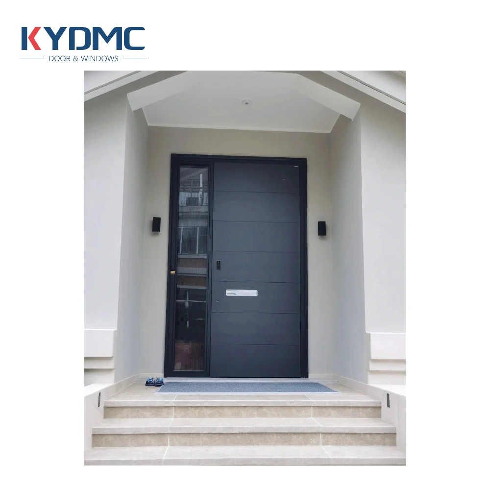 Kimyuda Luxury Villa Entrance Commercial Outdoor Security Doors Aluminum Front Exterior Modern Stainless Steel Pivot Entry