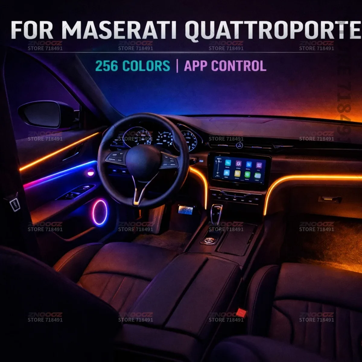 22in1 RGB Car Interior Acrylic Car Ambient Lights RGB Hidden Acrylic Strip Decoration Atmosphere Accessories For Quattroporte