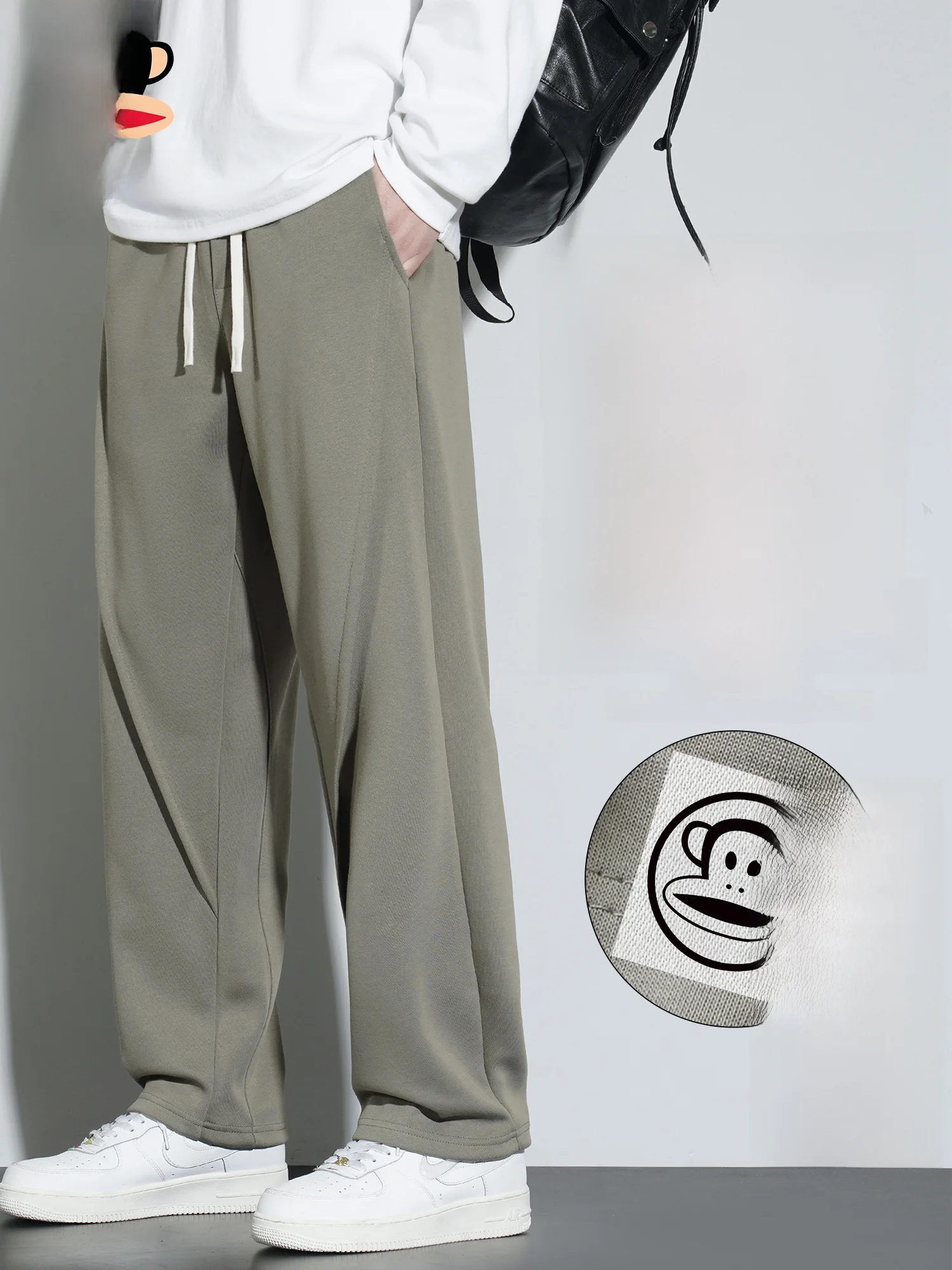 

Мужские повседневные брюки Paul Frank прямого кроя на флисовой подкладке, утепленные, свободного кроя, весенние, новые, спортивные, длинные