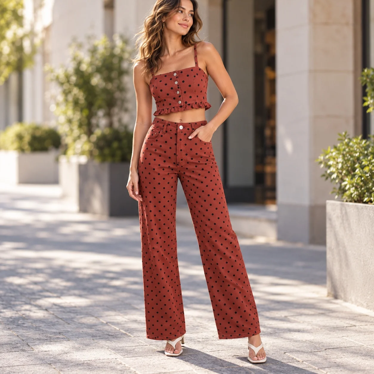Straight Leg Wide Leg Jeans Edgy Street with High Waist High Stretch Regular Thickness Summer Full Length Pocket Women Pants