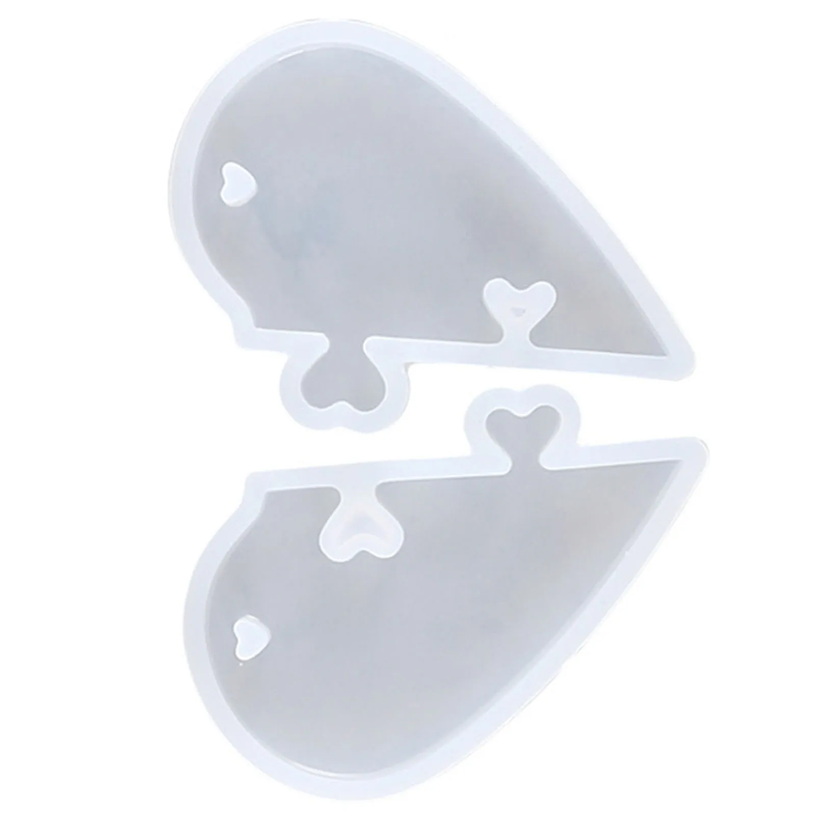 2Pcs Heart Puzzle Casting Molds Flexible Silicone Jewelry Making Kit for Couples Valentine's Day DIY Resin Art Gifts