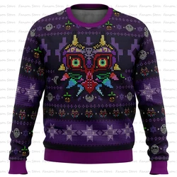 Majoras Mask Seamless Pattern Zelda Ugly Christmas Sweater Autumn Women Men Pullover Tops 2025 Fashion Couple Hoodie Sweatshirt