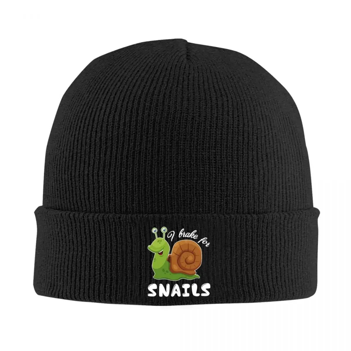 Snail - I Brake For Snails Warm Knitted Cap Fashion Bonnet Hat Autumn Winter Outdoor Beanies Hats for Unisex Adult