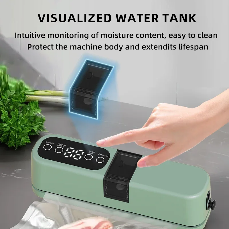 ماكينة تفريغ الهواء الأوتوماتيكية اللاسلكية الصغيرة المحمولة للاستخدام المنزلي ماكينة تغليف المواد الغذائية الصغيرة ماكينة سدادة بلاستيكية