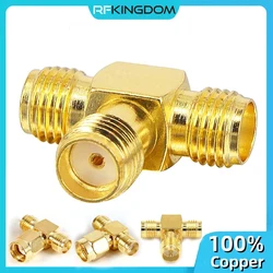 3 Way T Shape SMA Splitter Connector SMA Female To Dual 2x SMA Female RF Coaxial Adapter for WIFI Antenna FPV