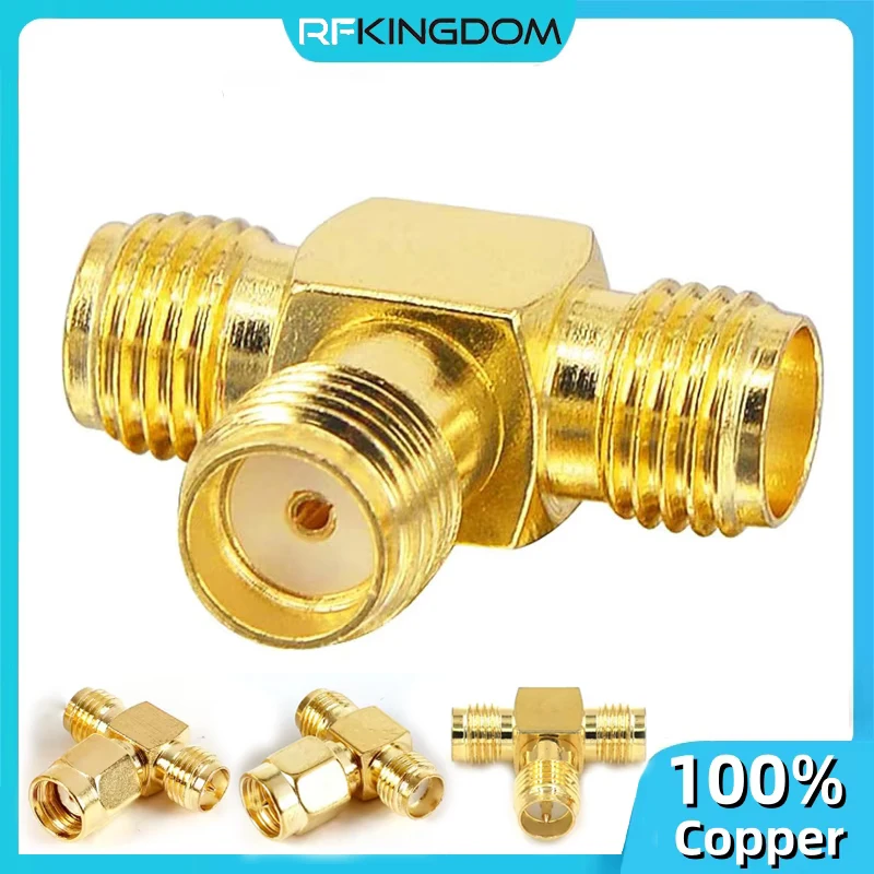 3 Way T Shape SMA Splitter Connector SMA Female To Dual 2x SMA Female RF Coaxial Adapter for WIFI Antenna FPV