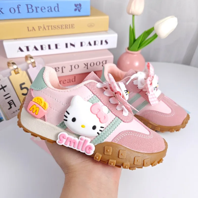 

Sanrio Hello Kitty Pink Training Shoes Female Cute My Melody New Style Niche Design Board Shoes Outdoor Bow Anti-slip Sneakers