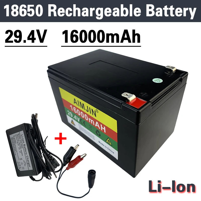 29.4V 16000mAh Lithium Battery Has Built-In BMS And Large-Capacity DC For Outdoor LED Lights And Mobile Phones  etc