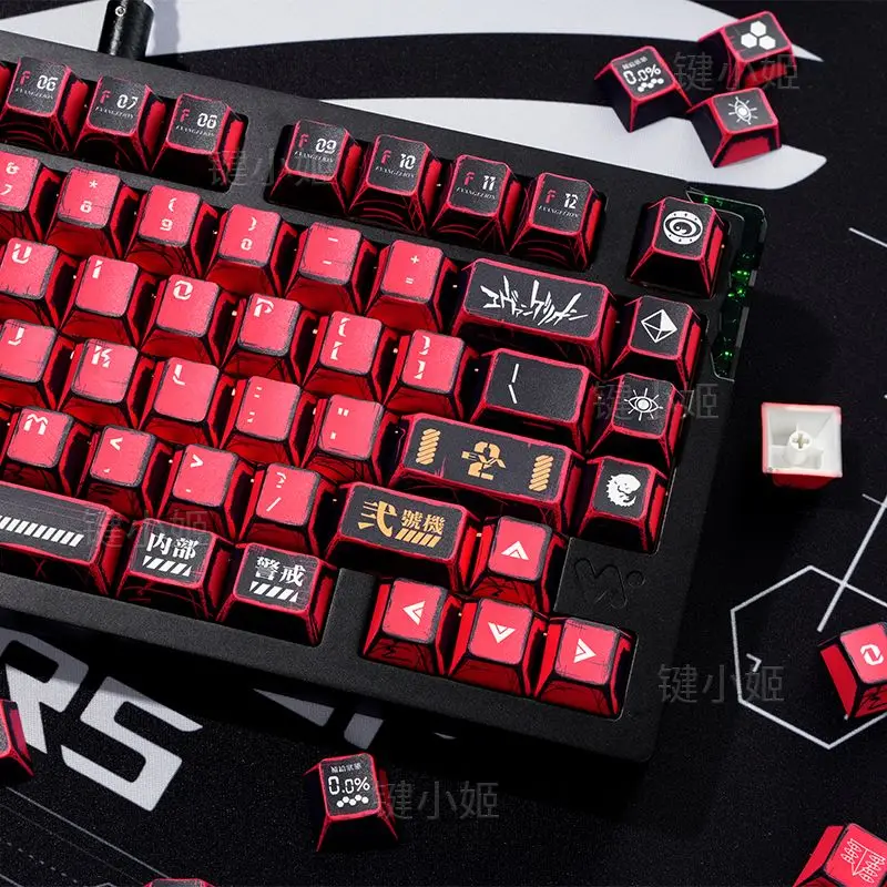 137 Keys Comic Theme Keycap Set PBT Manga Style Keyboard Cap Cherry Profile Gaming KeyCap for Mechanical Keyboard 1.5u Alt