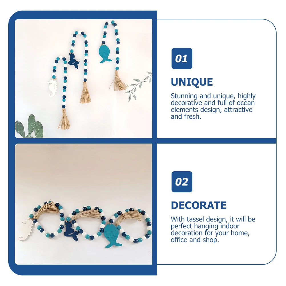 Guirnalda de borlas de cuerda de cáñamo de madera de primera calidad, decoración colgante de pared para decoración de dormitorio y sala de estar