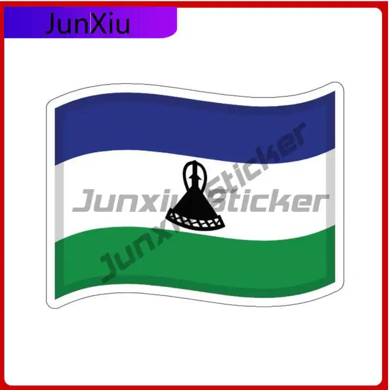 

Lesotho Drift Flag Sticker Lesothan Scratch-proof Decals Decoration Front Windshield Motorcycle Suv Fuel Tank Cap Laptop Phone