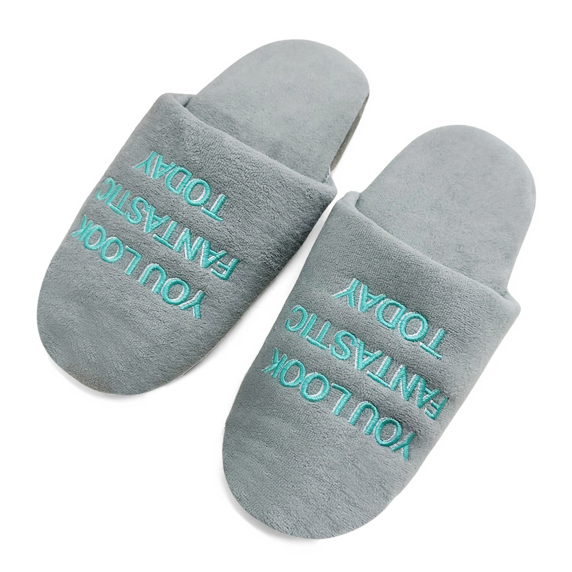 You look amazing today - embroidered letter slippers to start your wonderful day with a full toe design, available in all sizes