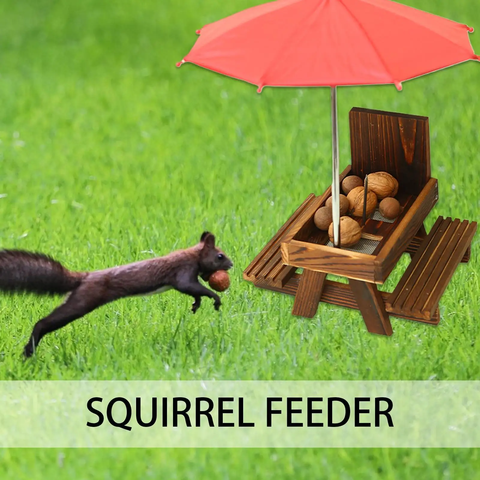 

Скамейка для пикника с белкой, деревянный держатель для кукурузного початка, держатель для зонта, держатель для кукурузного початка, держатель для кукурузного початка для наружного зимнего двора, крыльца