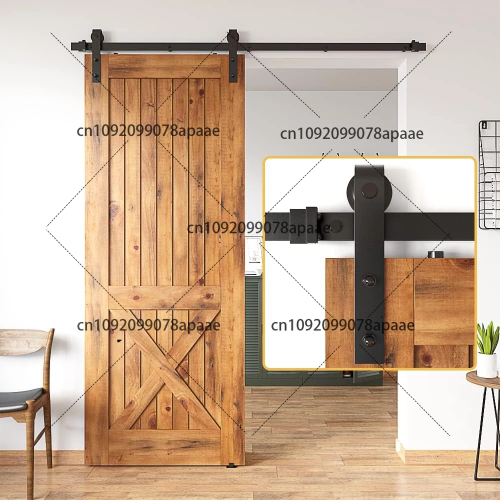 

Carbon steel American barn door hanging rail full set of accessories slide rail straight arm sliding door partition pulley