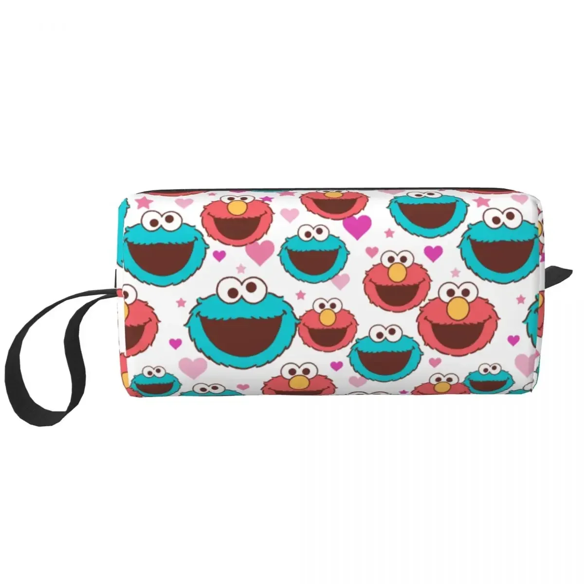 Elmo & Cookie Peace & Love Cookie Cosmetic Bag Women Makeup Bags Travel Waterproof Toiletry Bag Organizer Merch