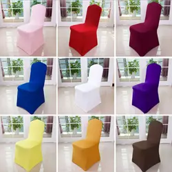 Solid Wedding Banquet Chair Cover Spandex Stretch Elastic Chair Covers Hotel Office Kitchen Dining Seat Covers Christmas Party