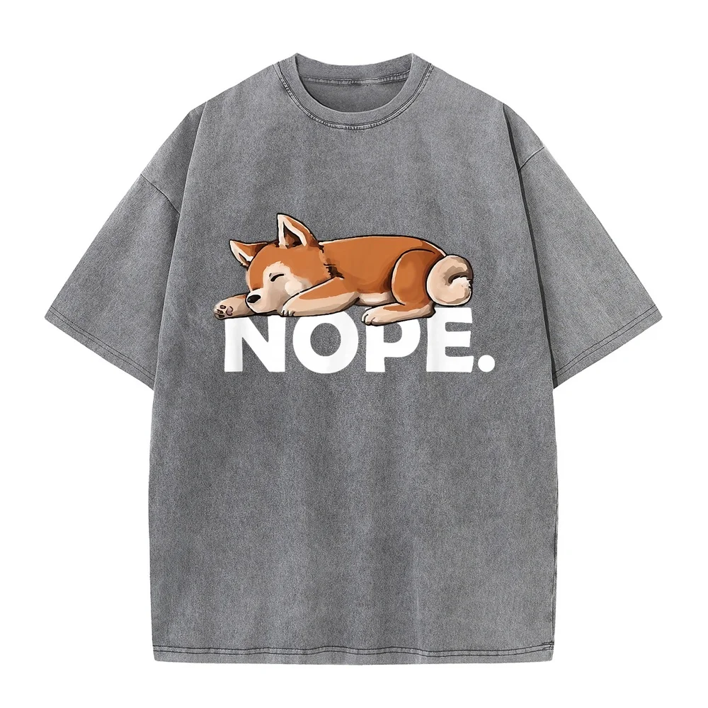 Funny Mens Kids Doge Meme Lover NOPE Shiba Inu T-Shirt Ropa De Hombre Top Y2k Graphic Men Essential Unisex Tee Dog Dad Pet