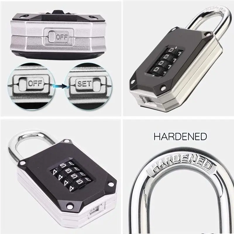 ABKP-Outdoor Padlocks 2 Pack Gym Locker Lock 4 Digit Heavy Duty Weatherproof Easy Read Resettable Numbers