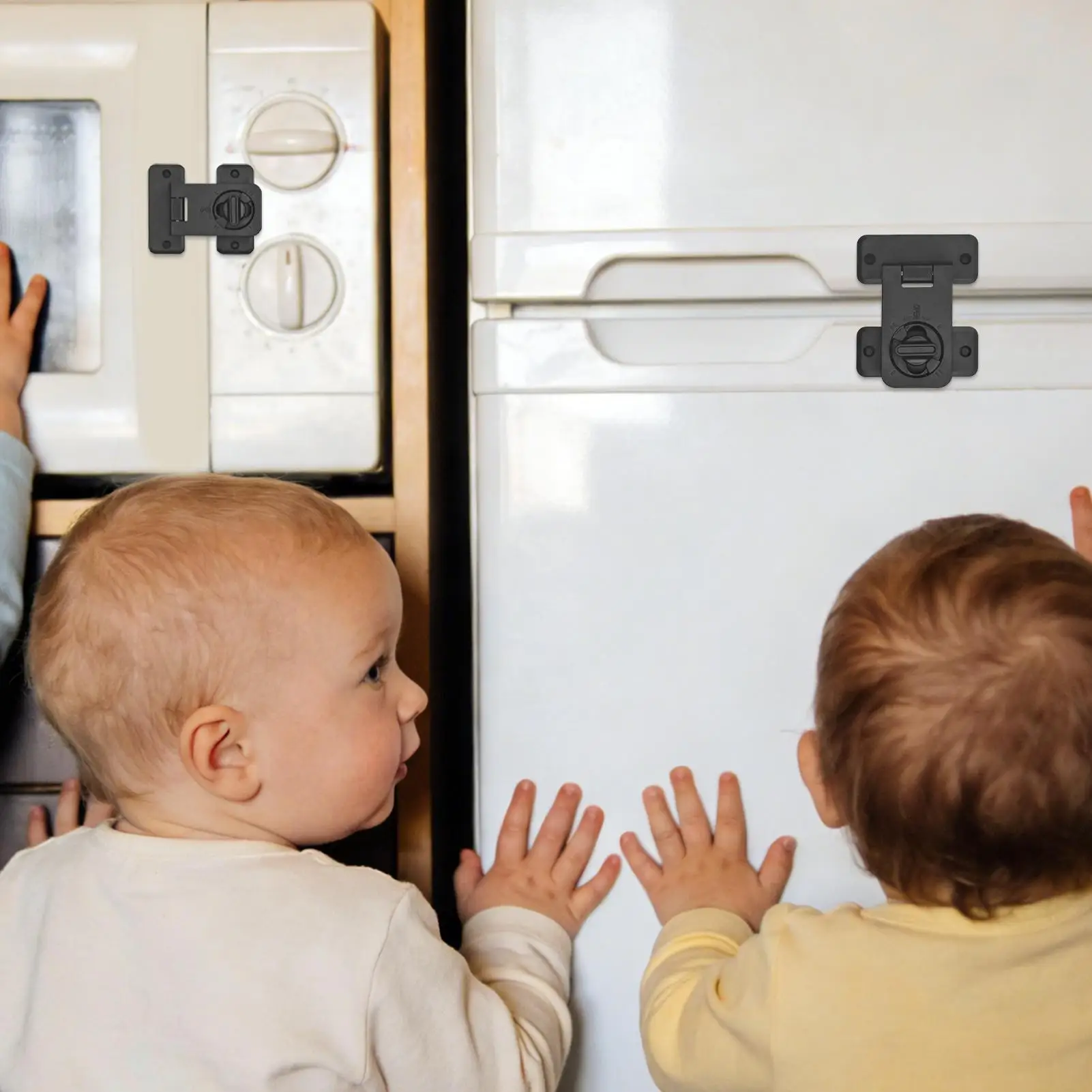 Fridge Lock Child Proof Adhesive Rotating Refrigerator Oven Lock Child Safety For Home Kitchen Pantry Door Cabinet Drawer Oven