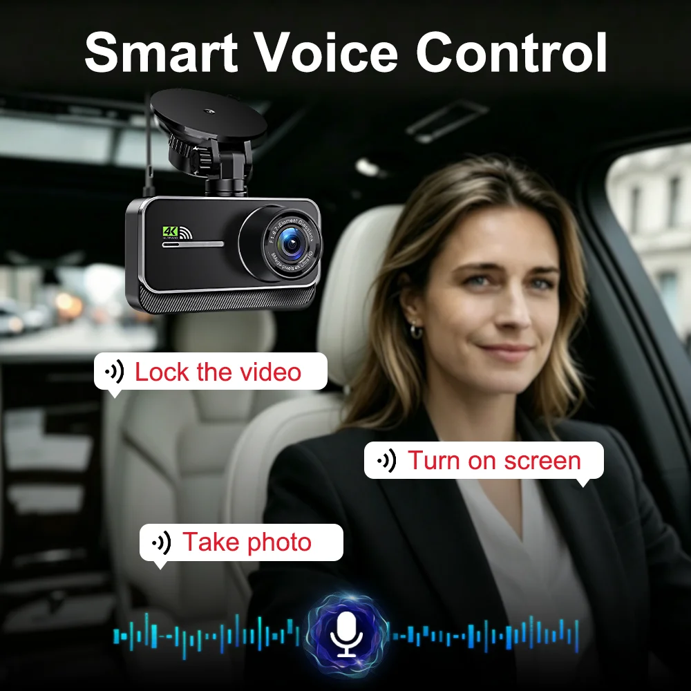4K Dash Cam WIFI Dash Camera Black Box Night Vision 24H Parking Loop Recording G-Sensor Mode Video Recorder for Car