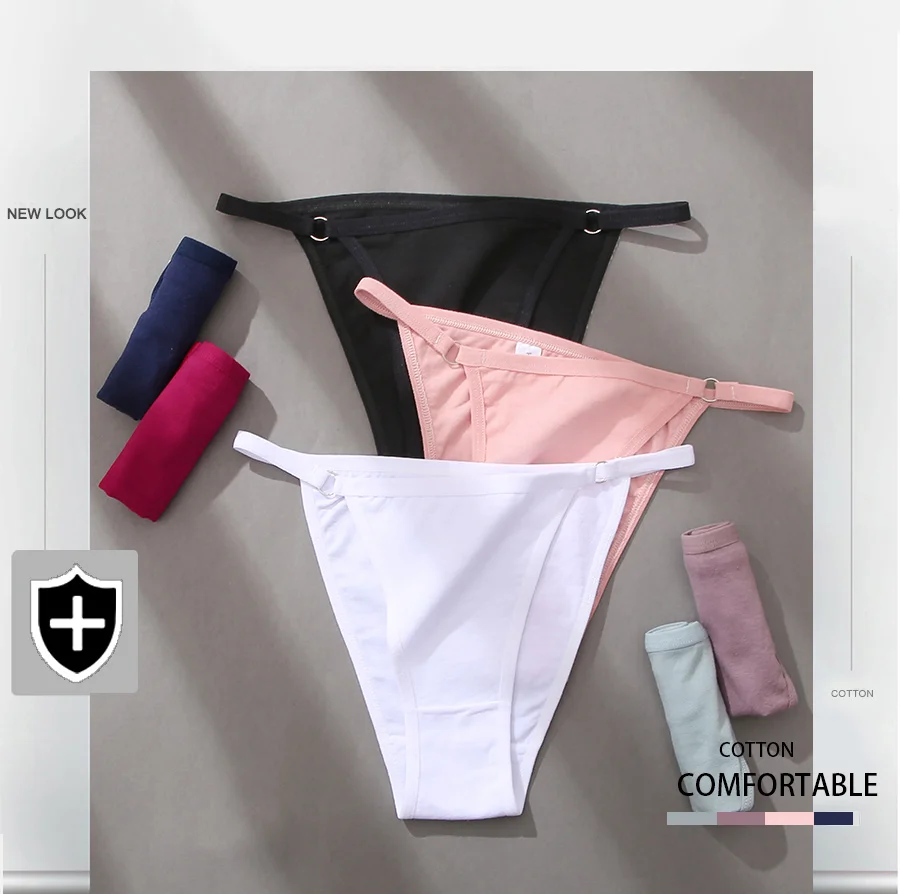 FINETOO 3 Teile/satz frauen Baumwolle Höschen Niedrige Taille Bikini-Slip M-2XL Damen Unterwäsche Weibliche Weiche Feste Unterhose Dessous Neue – Detail 15