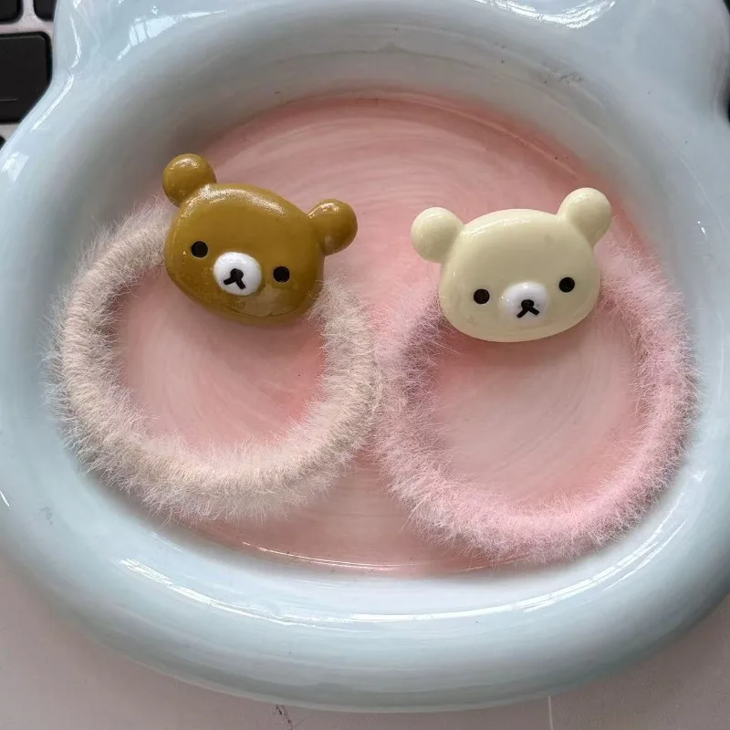 1/2 ชิ้น ที่คาดผมลายริลัคคุมะน่ารักสำหรับเด็กผู้หญิง ลายการ์ตูนน่ารัก เครื่องประดับผมแฟชั่น เชือกมัดผม สร้อยข้อมืออนิเมะ ของขวัญคริสต์มาส