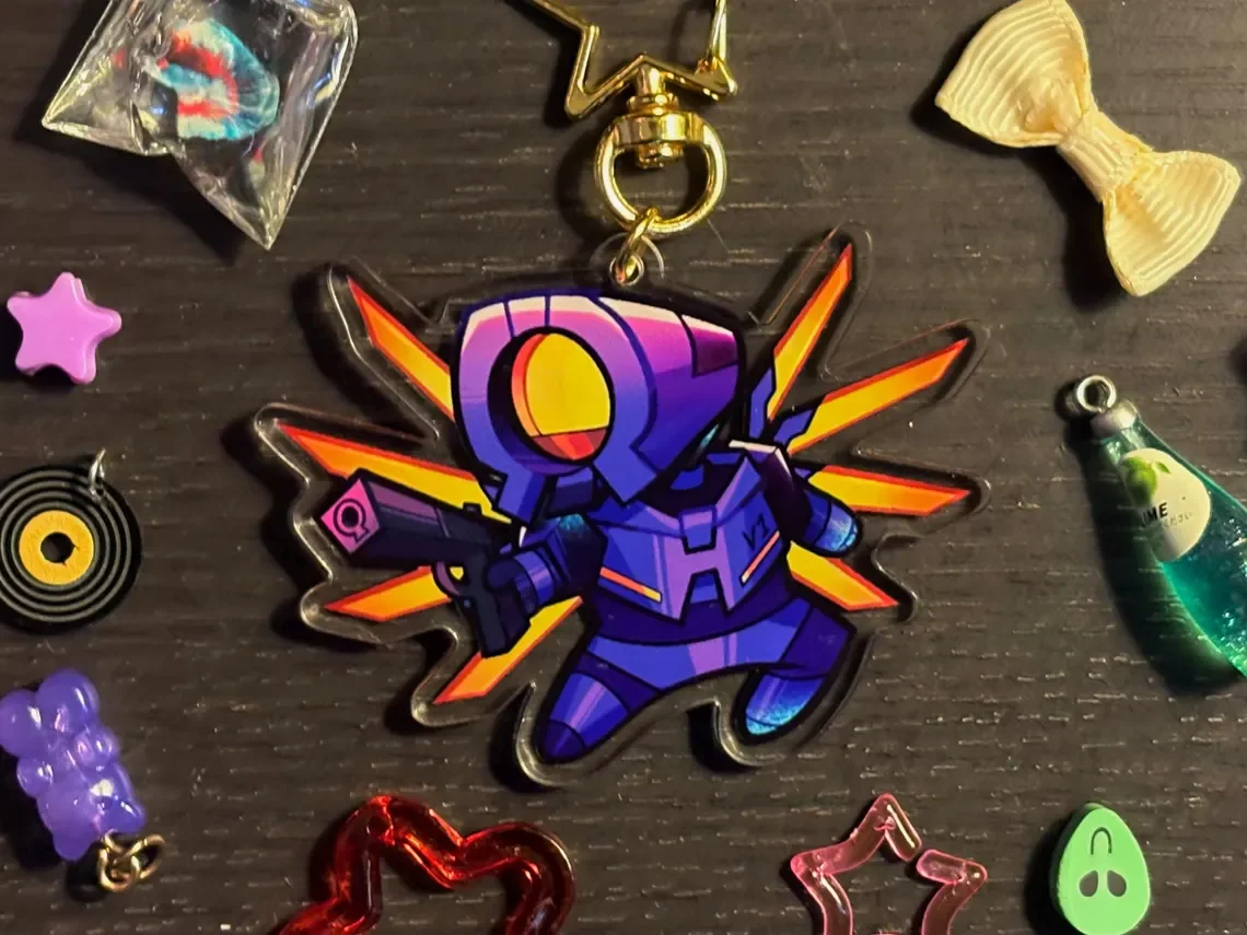 ULTRAKILL 2” V1/V2 Reversible Acrylic Keychain Charm Fashionable Reusable Bag Tag Accessory