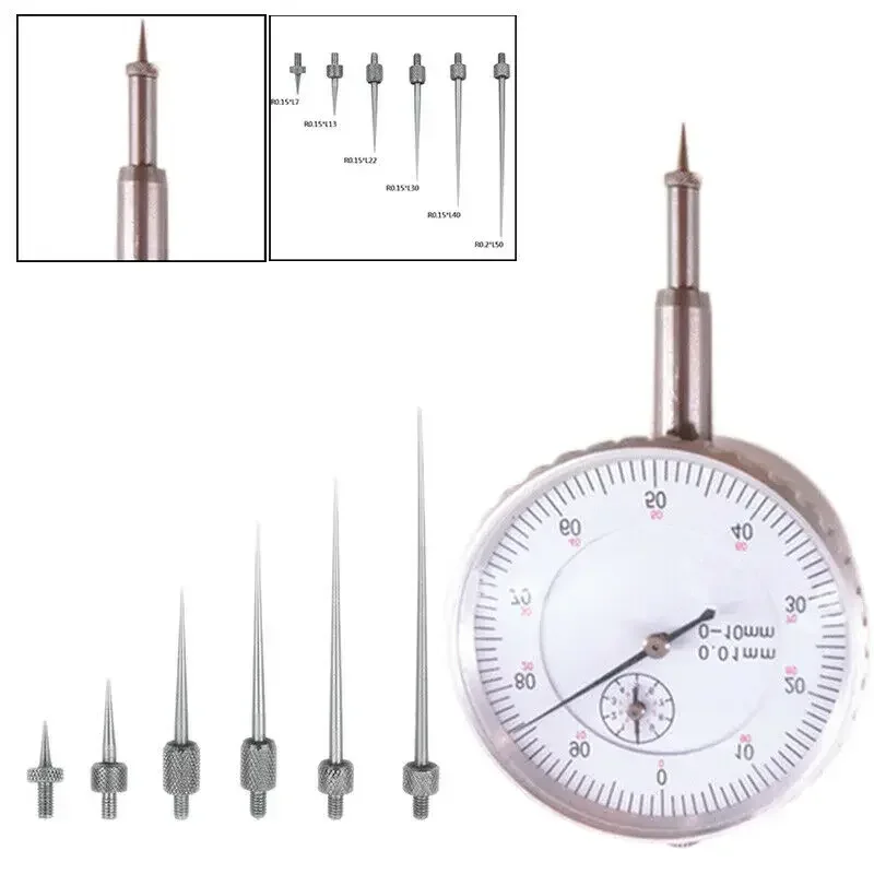 6pcs Dial Digital Test Indicator Contact Point Stem Rod Depth Gauge Measure DIY shank M2.5 High Speed Steel