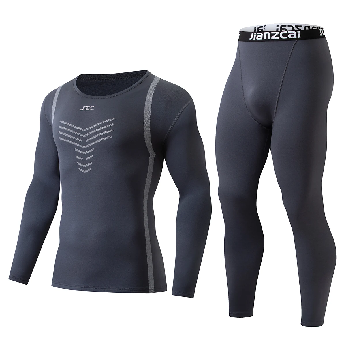 2-Piece Men's Warm Suit For Autumn/Winter Classic Color Casual Sports Cycling Running Sweat Absorbing Fashionable Printing