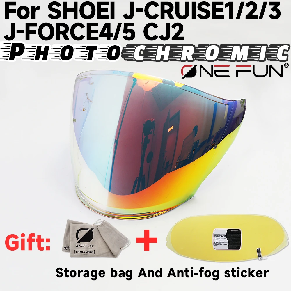 Photochromic Visor for SHOEI J-CRUISE1/2/3 J-FORCE4/5 CJ2 Helmet Visor Replacement,Windshield Lens,Uv-Protected,Scratch-resistan