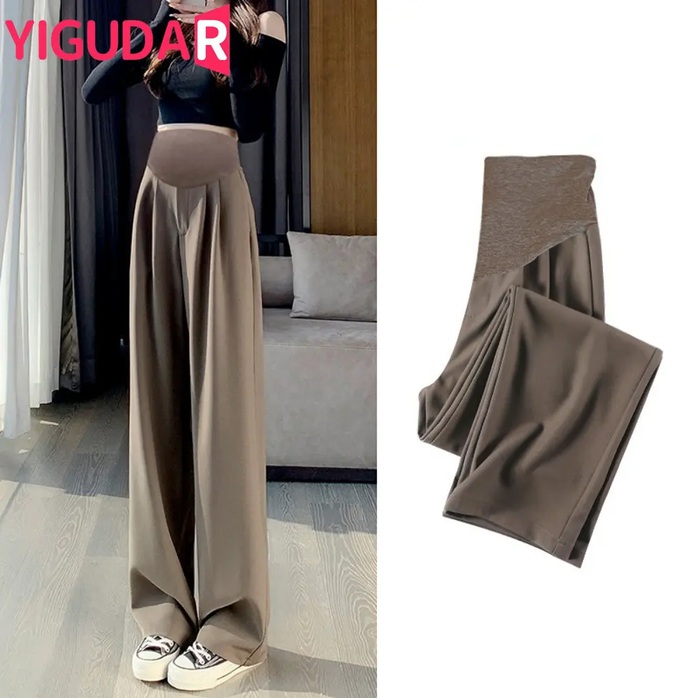 Pregnancy Abdominal Pants Boyfriend Wide Maternity Pants For Pregnant Women Clothes High Waist Trousers Loose pregnancy