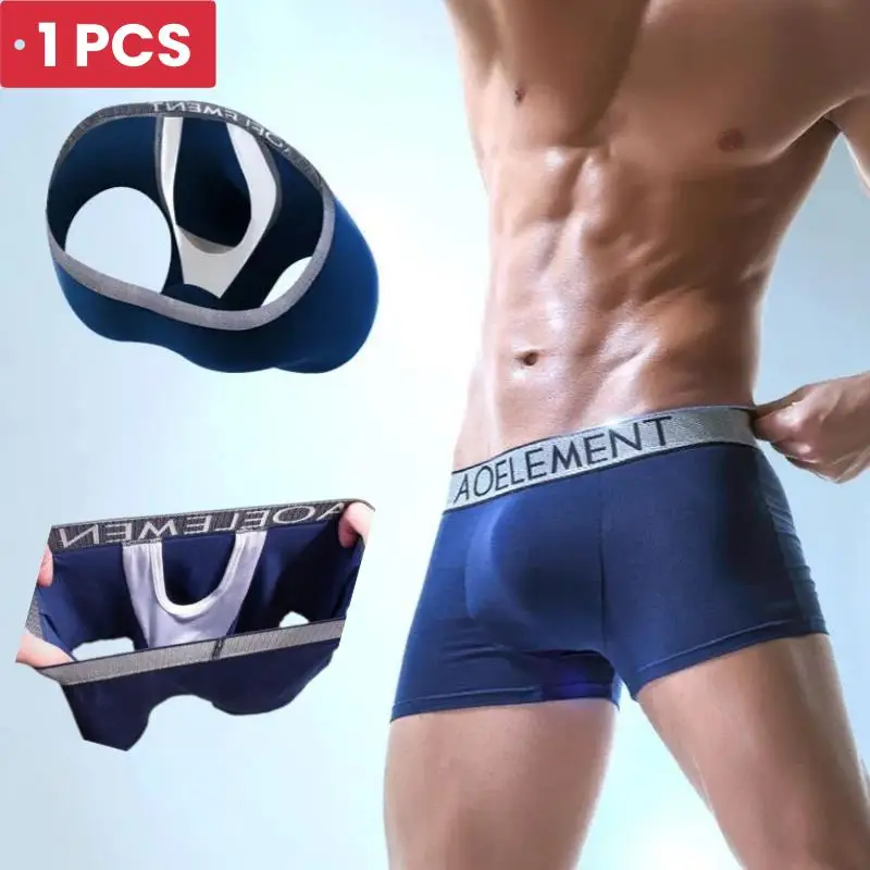 1PCS Sexy Men Underwear Modal BoxerShort Breathable Panties Man Bullet Separation Pouch Underpants Male Trunks Cueca Calzoncillo