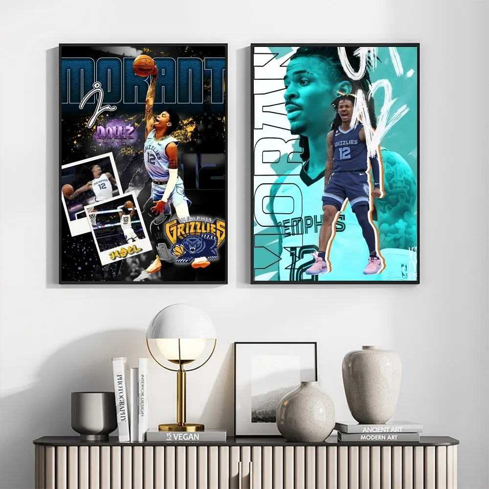 1 قطعة ملصق JA MORANT فني ذاتي اللصق مقاوم للماء ملصق ورقي مقهى بار ديكور جدران الغرفة