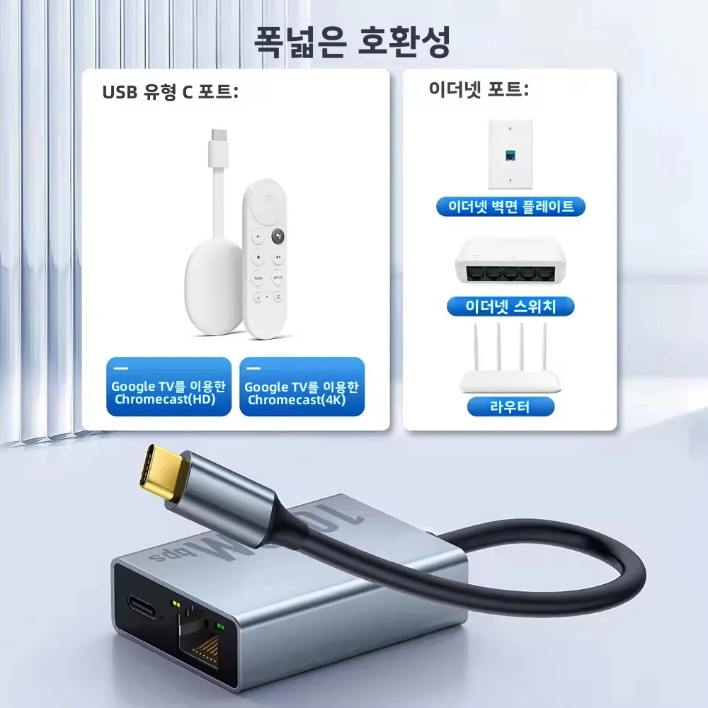 Electop 1000Mbps USB C to Ethernet Adapter for Chromecast with Google TV Type-C to RJ45 Ethernet Network Card for Laptop Tablet
