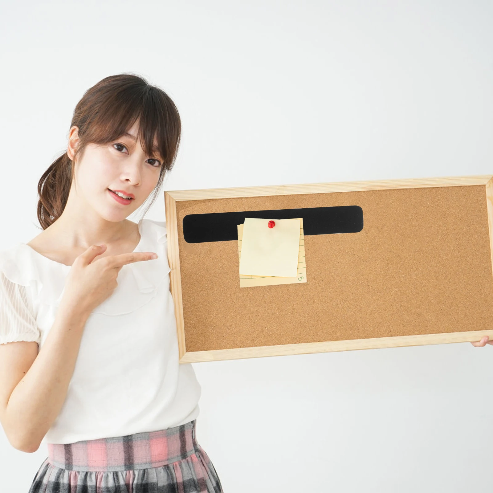 

4Pcs Bulletin Board Memo Felt Strips Self-Adhesive Wall Mounted Bar Strip Office Home Decor Small Felt Board for Desk