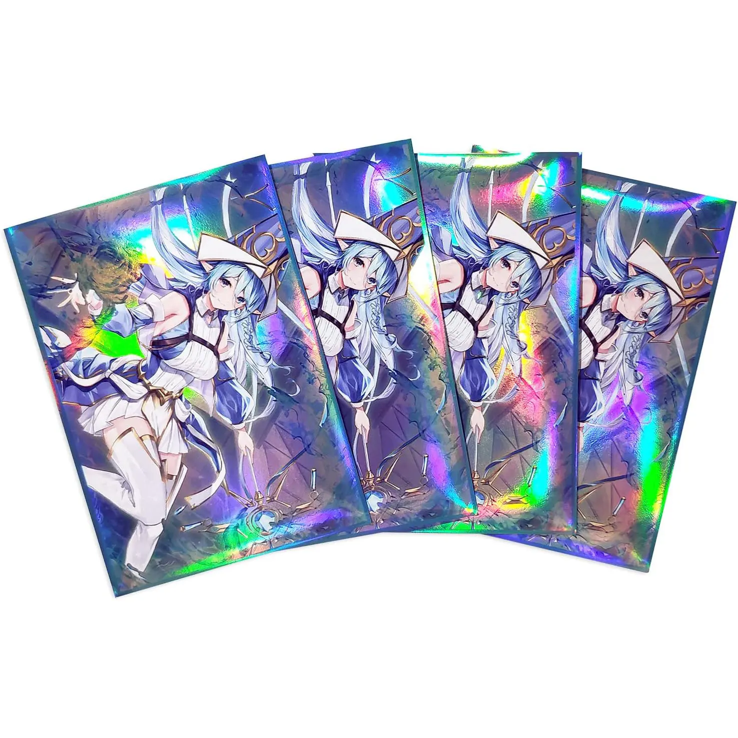 50 PCS Foil Anime Card Sleeves 63mm x 90mm Top Loading Card Protector for YGO Japanese Size Trading Card Sleeves