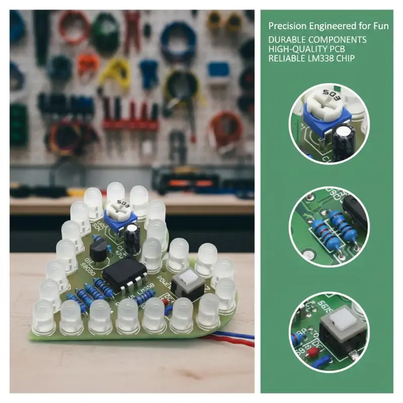 LED Heart Shape Breathing Lamp Kit DIY 4V 6V Circuit Board Electronic Soldering Practice for STEM School Education