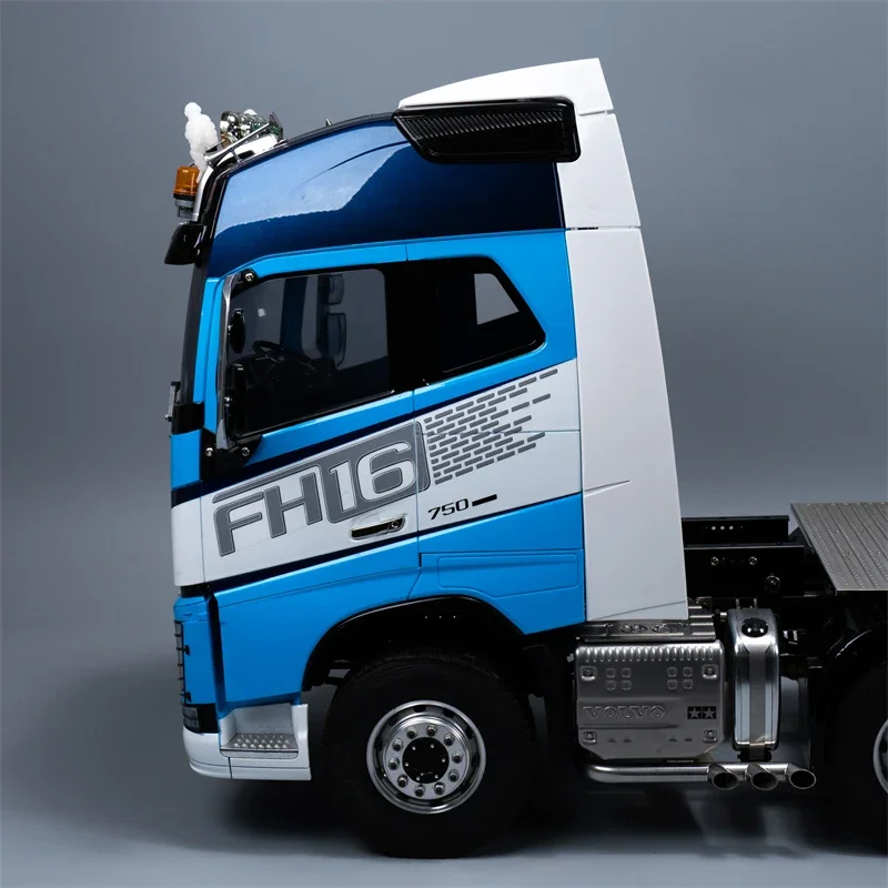 ハイルーフテールウィングスポイラーキット,白いコックピット,1:14タミヤrcトラックトレーラーティッパーvolvo fh16 750 56360 56362のアップグレードパーツ