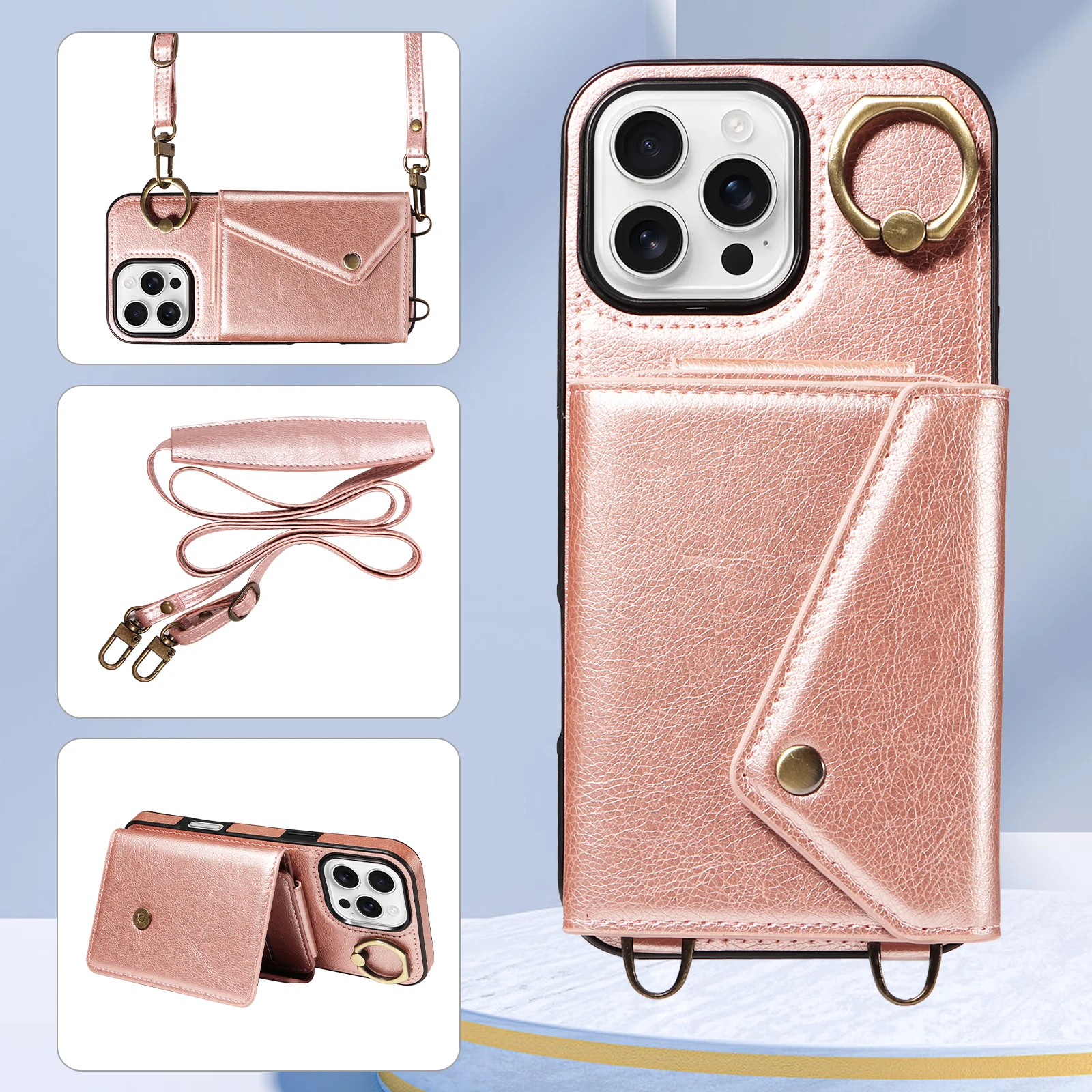 

YIKAYU Mobile Leather Pocket Cover Skin Stand Card Holder Wallet Phone Case For iPhone X XS XR 11 12 13 14 15 Plus 16 Pro Max