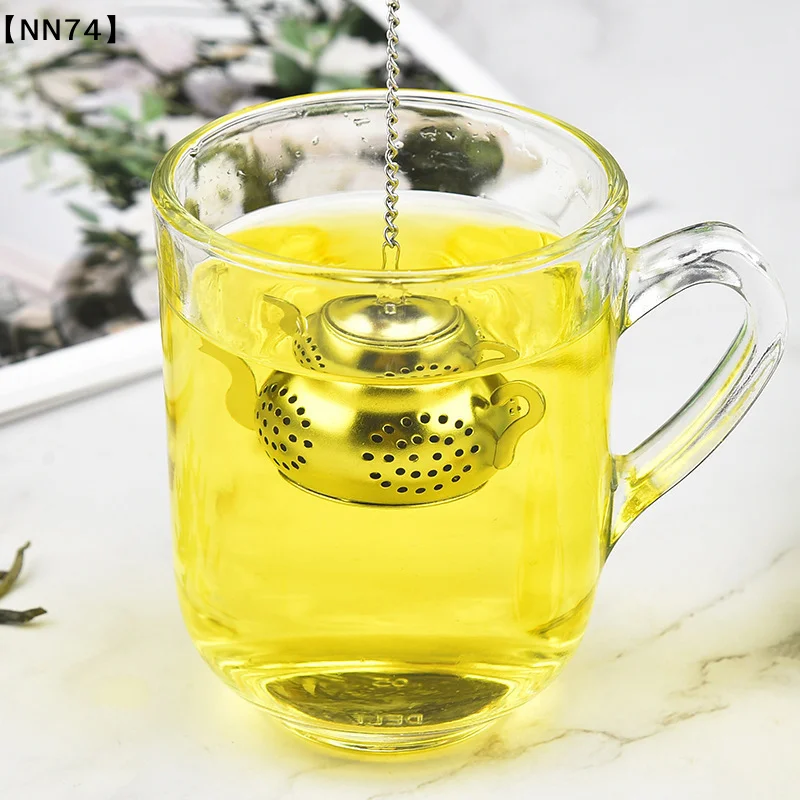 Metal Tea Strainer Teapot Shape Loose Tea Infuser Stainless Steel Leaf Tea Maker Strainer Chain Drip Tray Herbal Spice Filter[J]