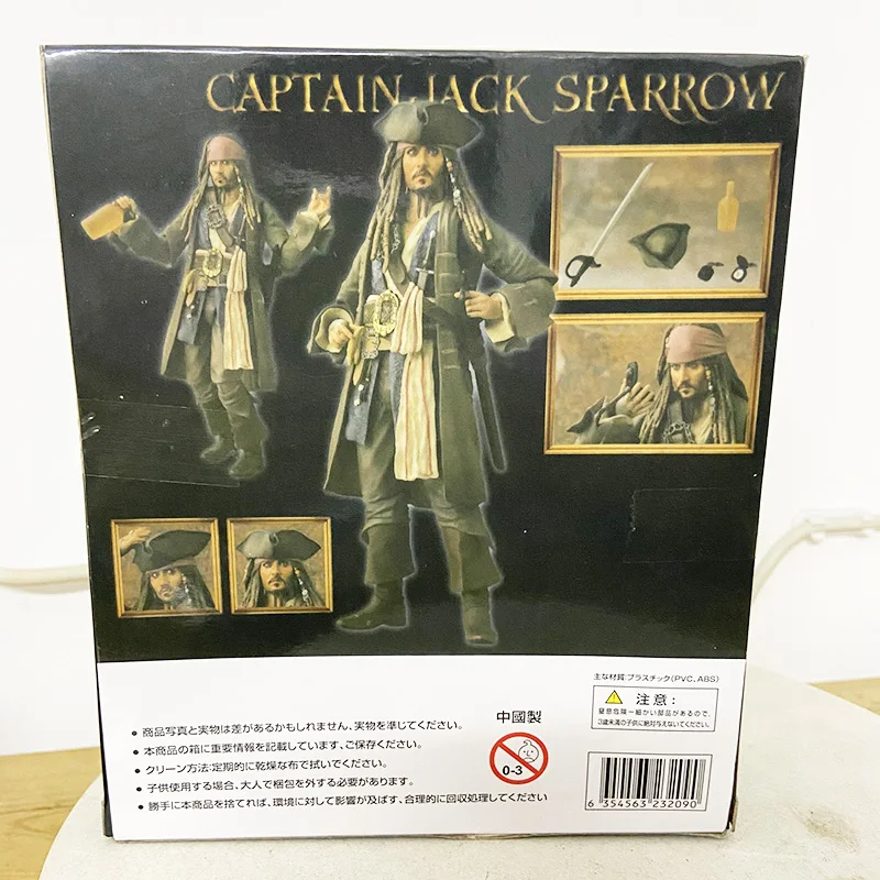 SHFiguats Pirates of the Caribbean Captain Jack Sparrow Action Figure Anime Collectable Model Toy For Christmas Gift
