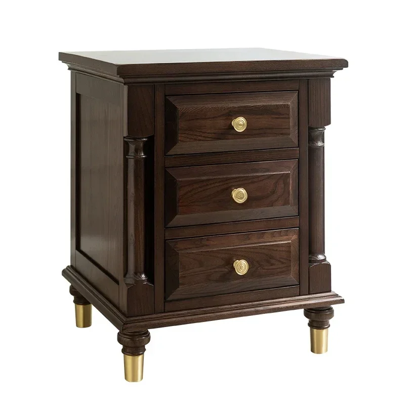 درج تخزين بجانب السرير، طاولة بجانب السرير، خشب متين، أثاث أمريكي فاخر، خزانة صغيرة #1