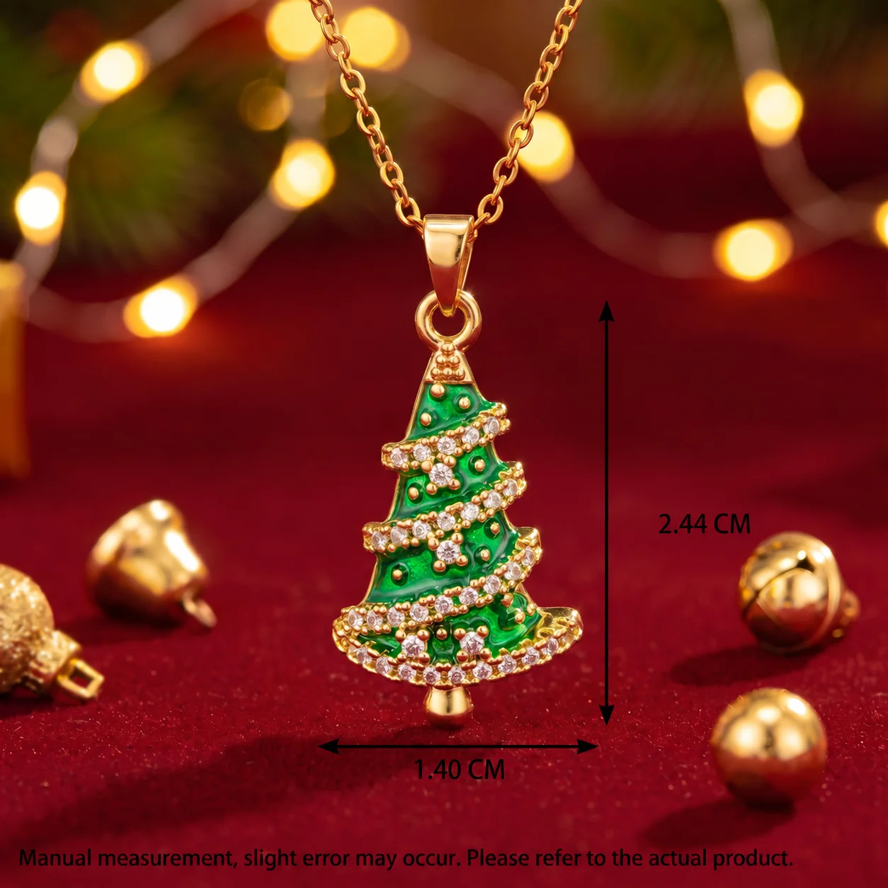 Holiday Pendant Necklace Holiday Santa Claus Necklace Christmas Pendant Necklace Zircon Inlaid For Personal Wear Holiday Gifting