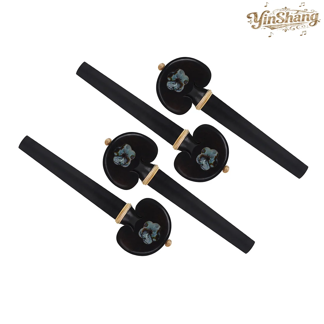 أوتاد ضبط التشيلو بالجملة، خشب الأبنوس مطعمة مع أوتاد ضبط خشب البقس، مهاوي مقبض قذيفة أذن البحر منحوتة يدويًا، بالجملة #3